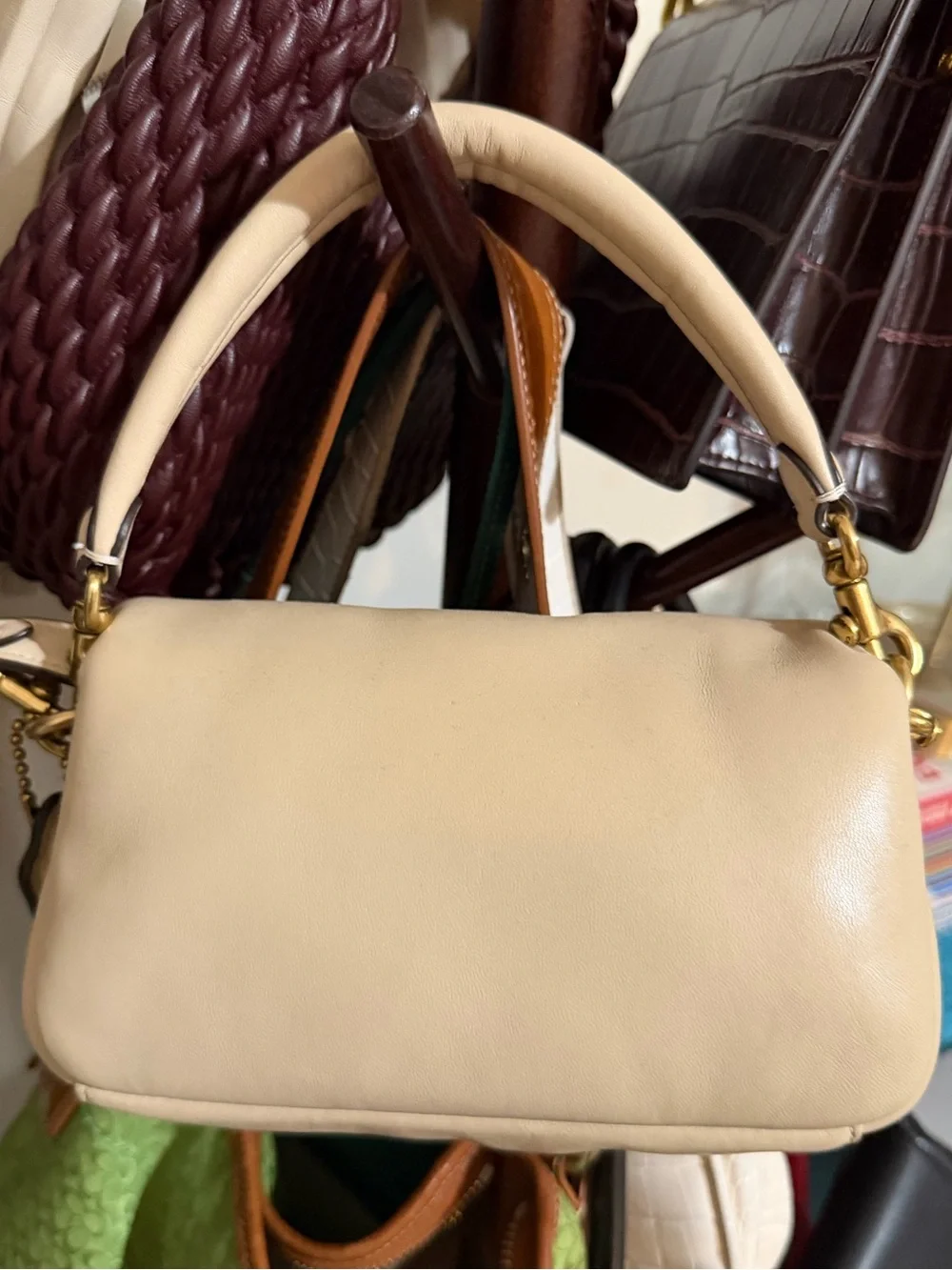 Coach Tabby Bag – Cream Leather, Gold Hardware